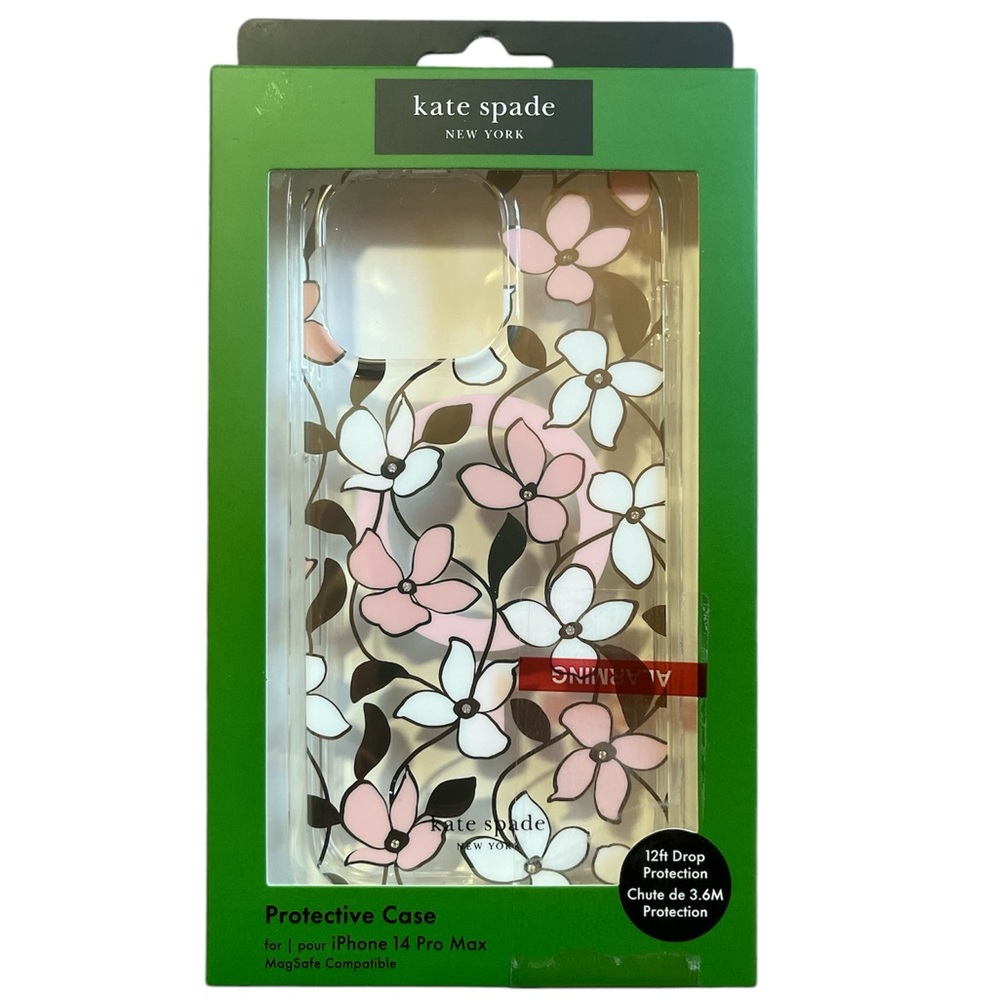 KATE SPADE SPRING FLOWERS PROTECTIVE PHONE CASE FOR iPHONE 14 PROMAX. NEW IN BOX
